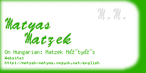 matyas matzek business card
